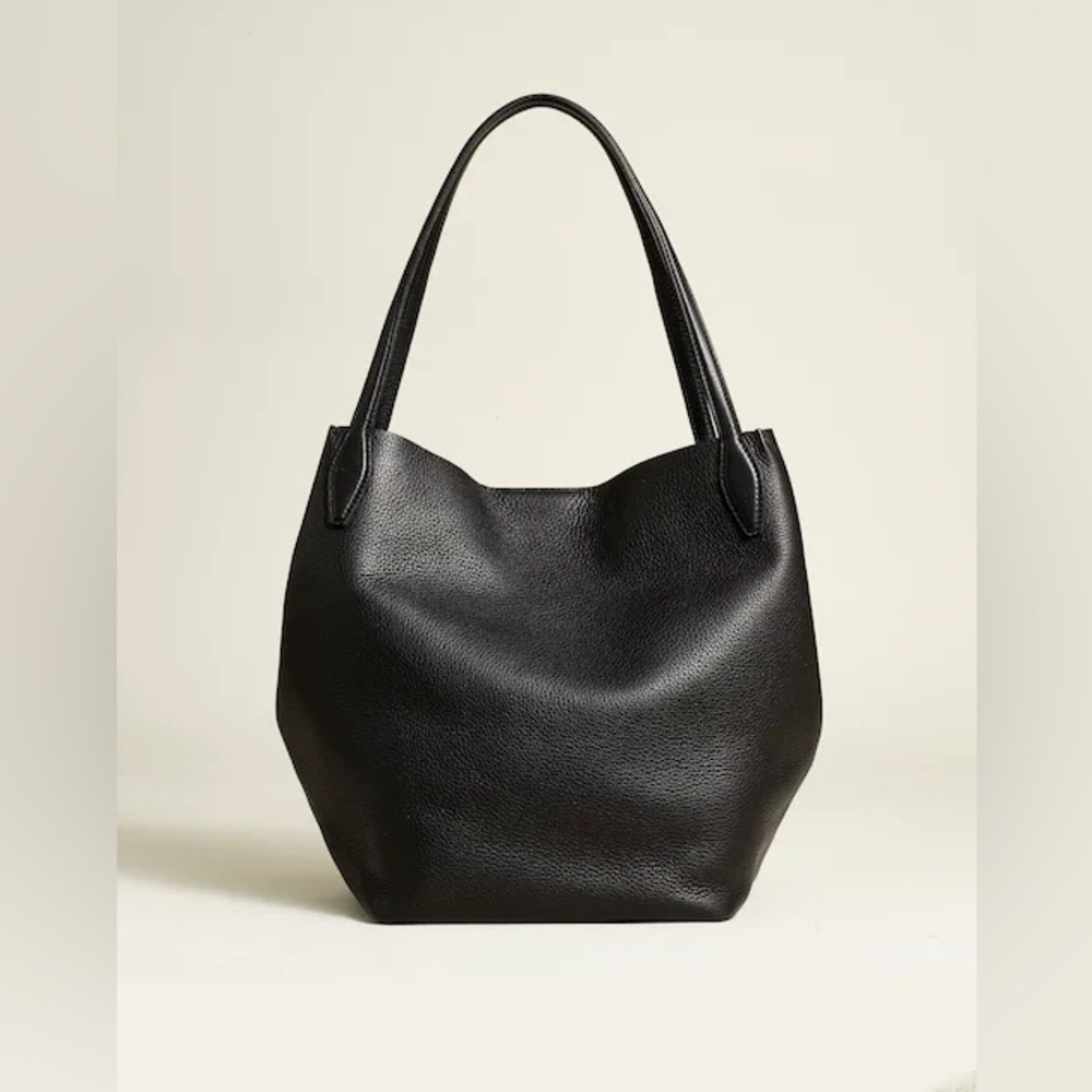 Madewell Black Leather Shopper Tote